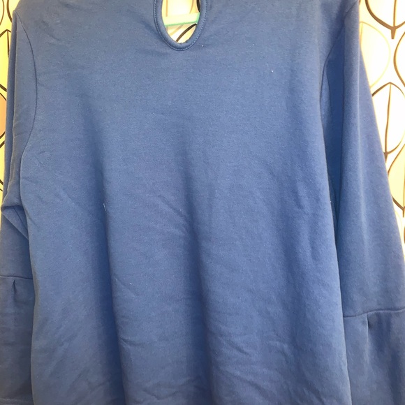 Lane Bryant Blue Keyhole Top - Picture 2 of 2
